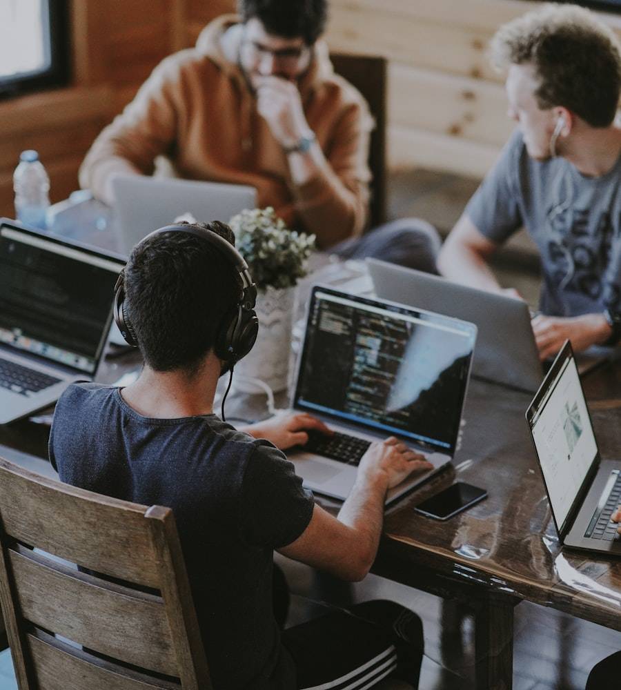 Team collaborating during a hiring and interview process